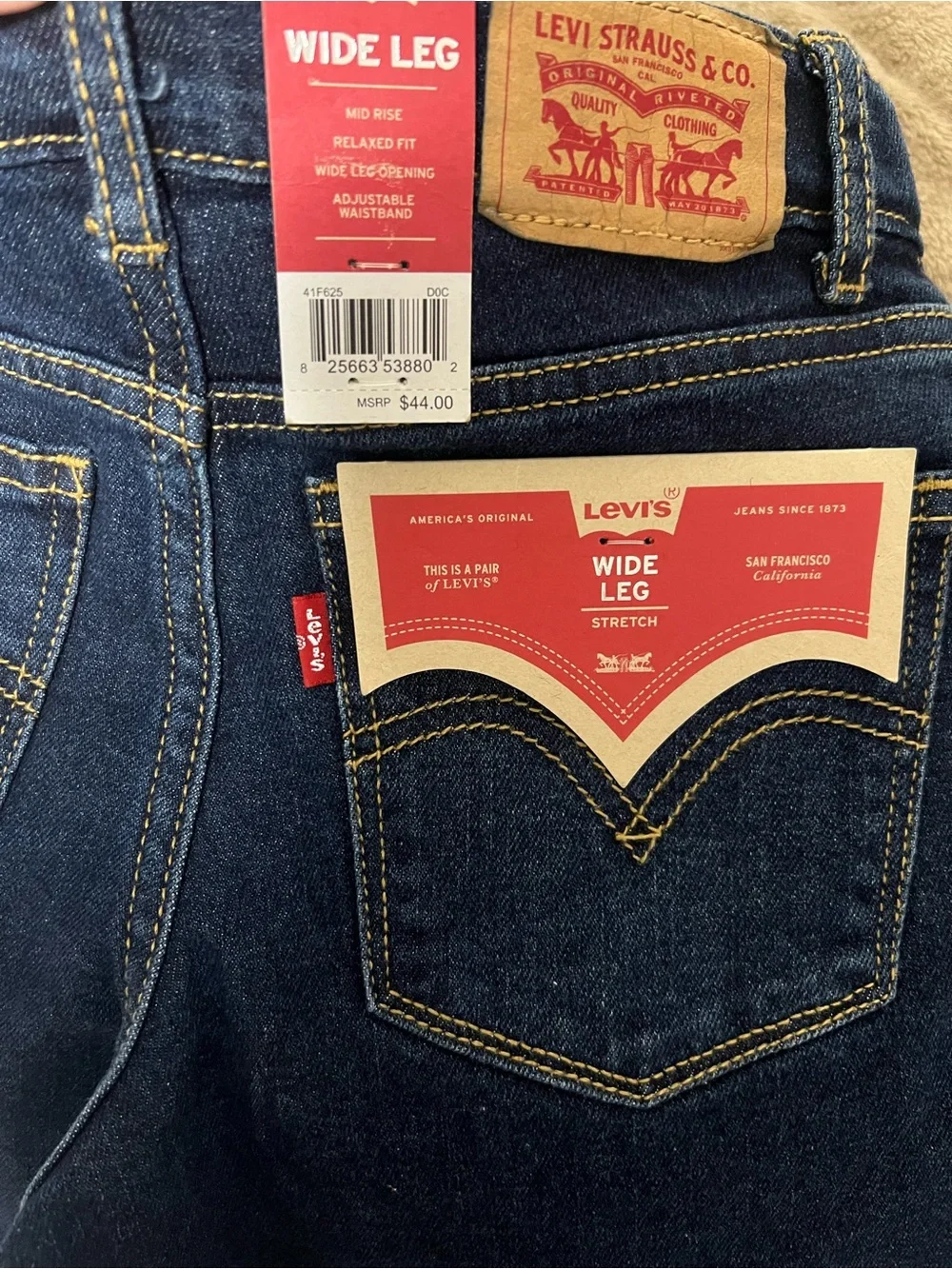Levi’s Girls Wide Leg Mid Rise Stretch Jeans Size 8 NWT - Picture 3 of 3